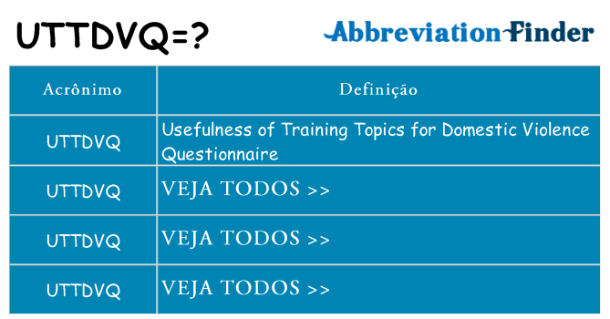 uttdvq de quê