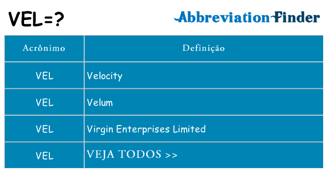 vel de quê