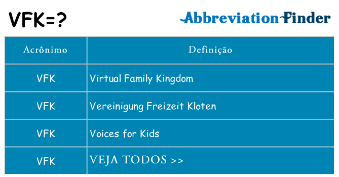vfk de quê
