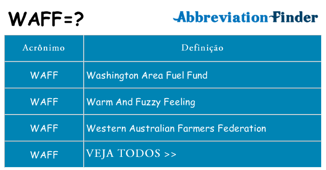 waff de quê