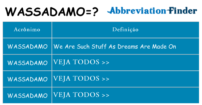wassadamo de quê