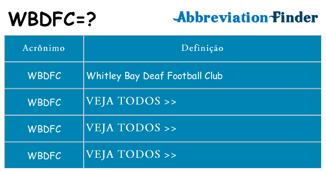 wbdfc de quê