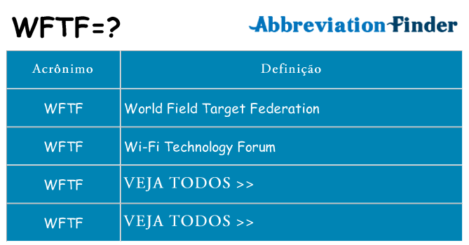 wftf de quê