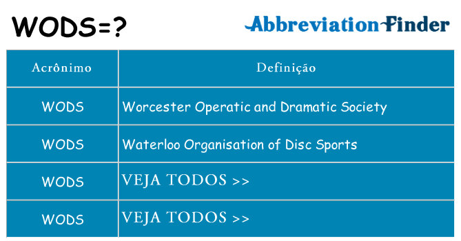 wods de quê