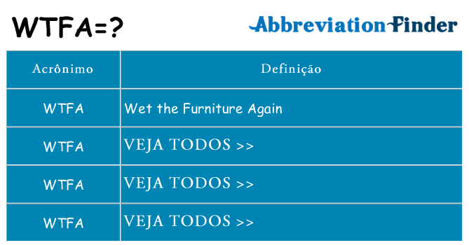 wtfa de quê
