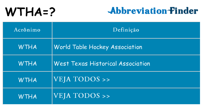 wtha de quê