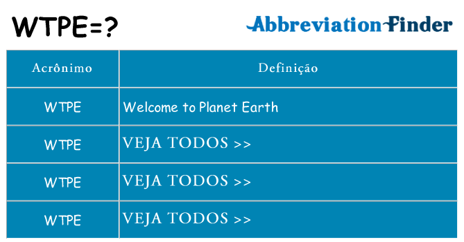wtpe de quê