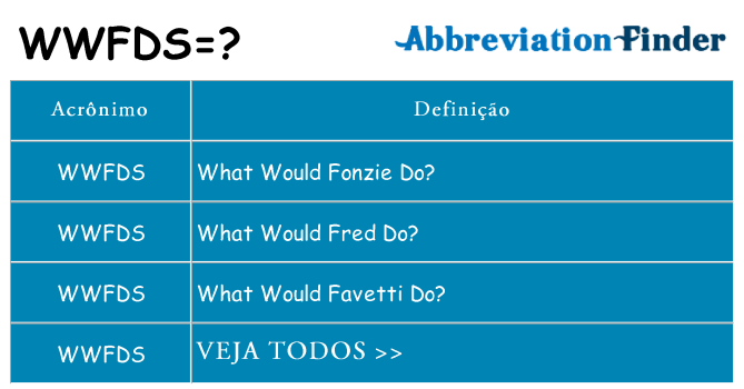 wwfds de quê