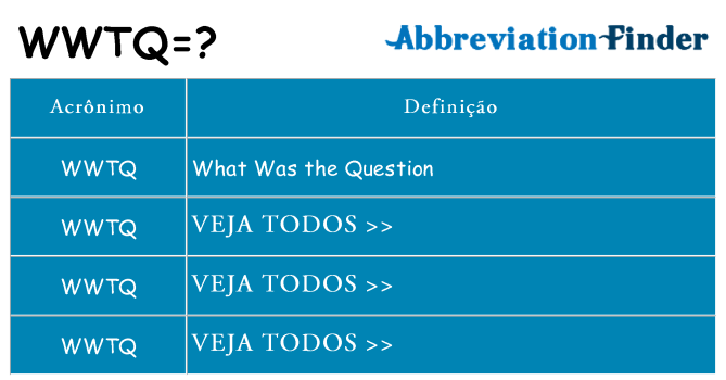 wwtq de quê