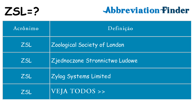 zsl de quê