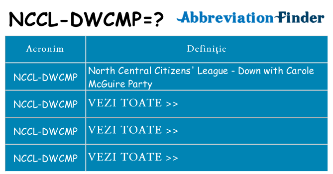 Ce stea nccl-dwcmp