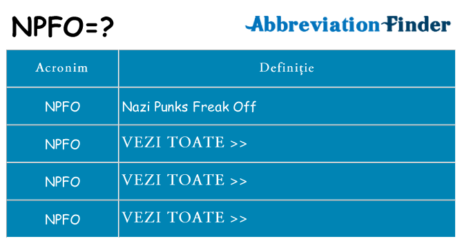 Ce stea npfo