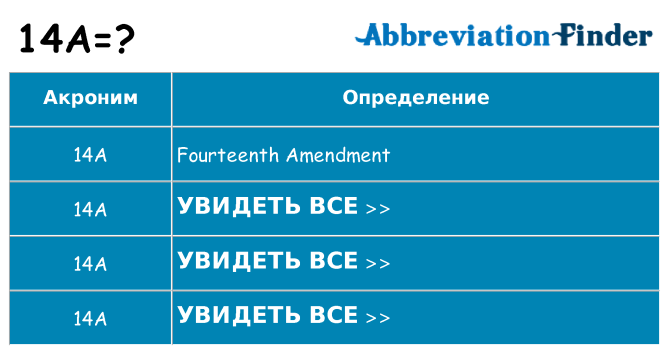Что означает аббревиатура 14a