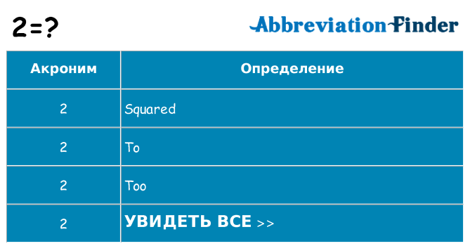 Что означает аббревиатура 2