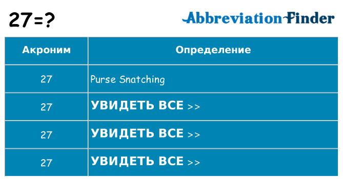 Что означает аббревиатура 27