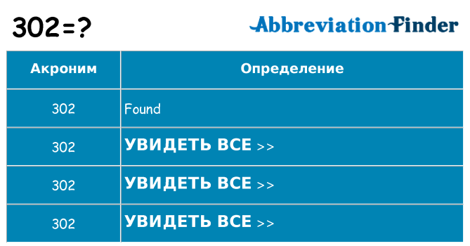 Что означает аббревиатура 302