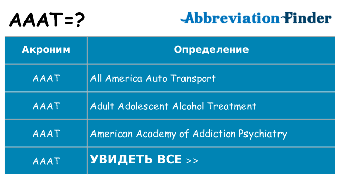 Что означает аббревиатура aaat