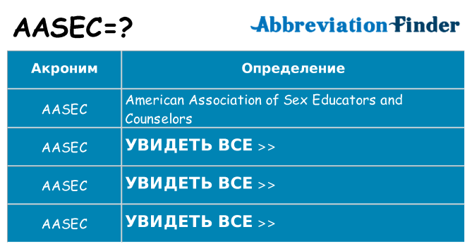 Что означает аббревиатура aasec