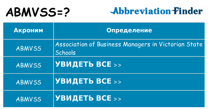 Что означает аббревиатура abmvss