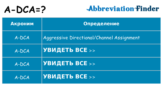 Что означает аббревиатура a-dca