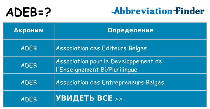 Что означает аббревиатура adeb