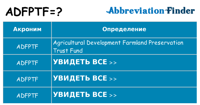 Что означает аббревиатура adfptf