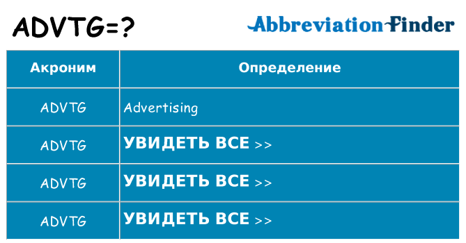 Что означает аббревиатура advtg