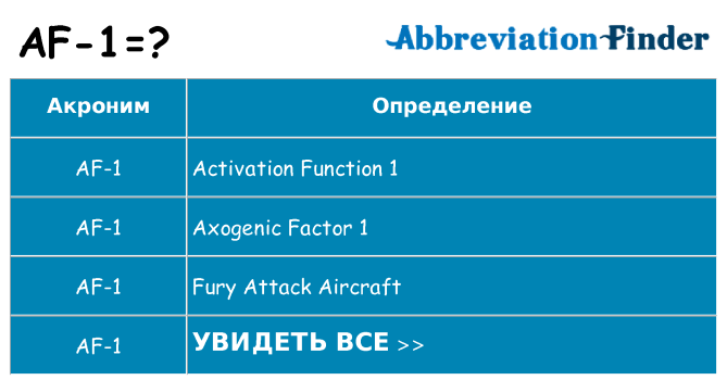 Что означает аббревиатура af-1