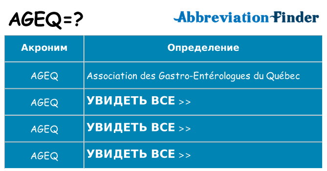 Что означает аббревиатура ageq