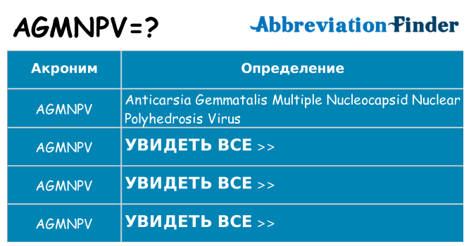 Что означает аббревиатура agmnpv