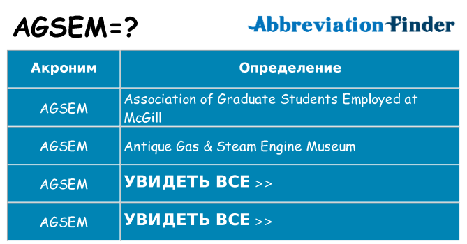 Что означает аббревиатура agsem
