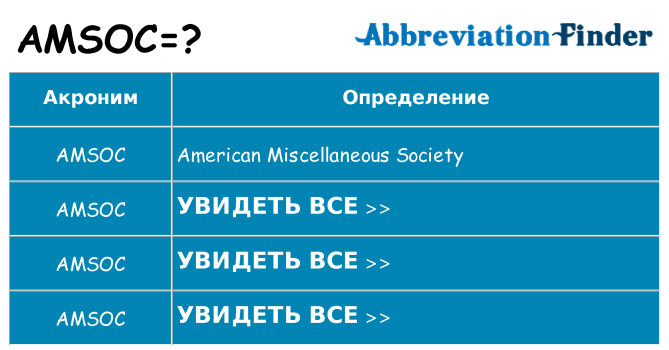 Что означает аббревиатура amsoc