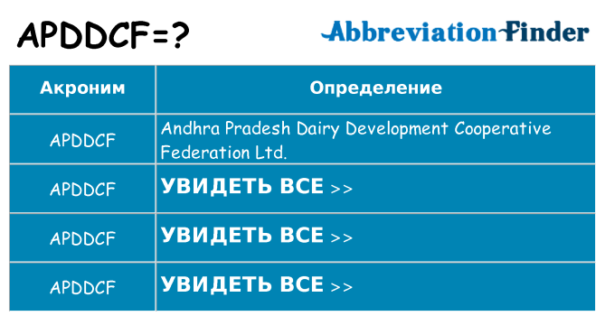 Что означает аббревиатура apddcf