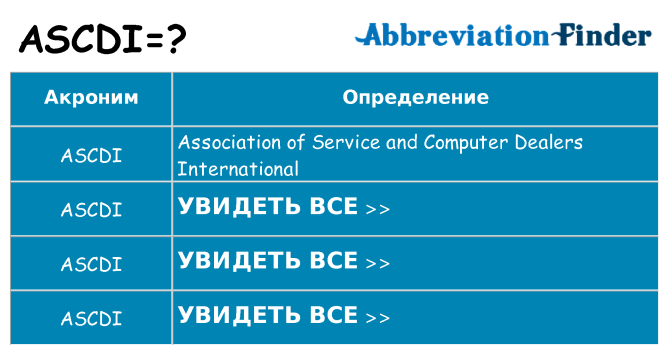 Что означает аббревиатура ascdi