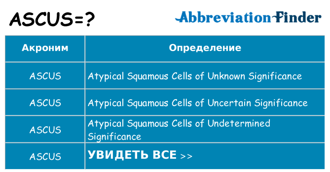 Что означает аббревиатура ascus