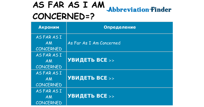 Что означает аббревиатура as-far-as-i-am-concerned