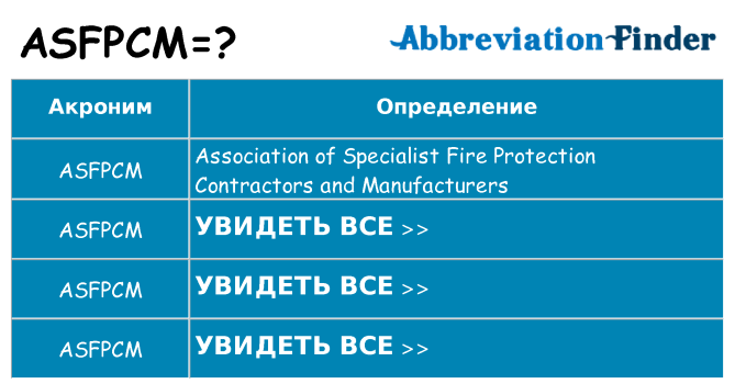 Что означает аббревиатура asfpcm