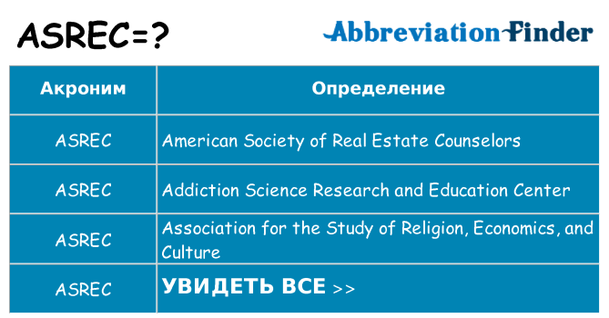 Что означает аббревиатура asrec