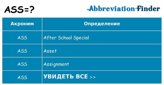 Что означает аббревиатура ass