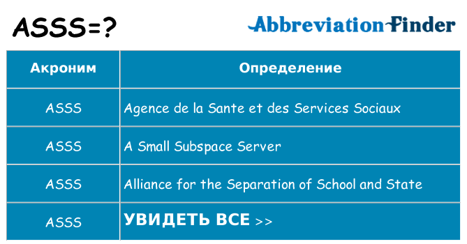 Что означает аббревиатура asss