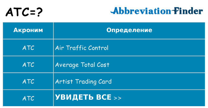 Что означает аббревиатура atc