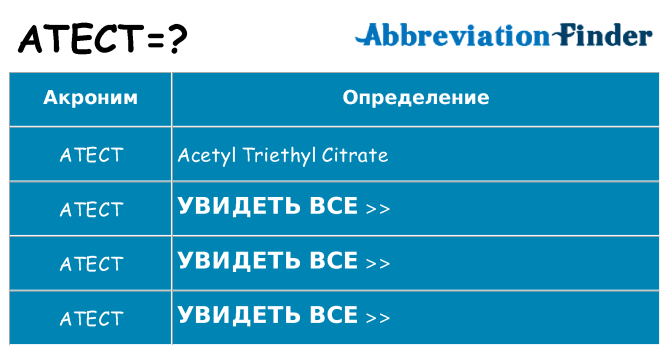 Что означает аббревиатура atect