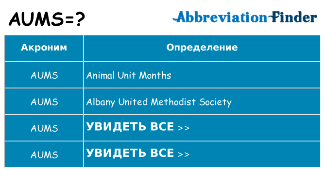 Что означает аббревиатура aums