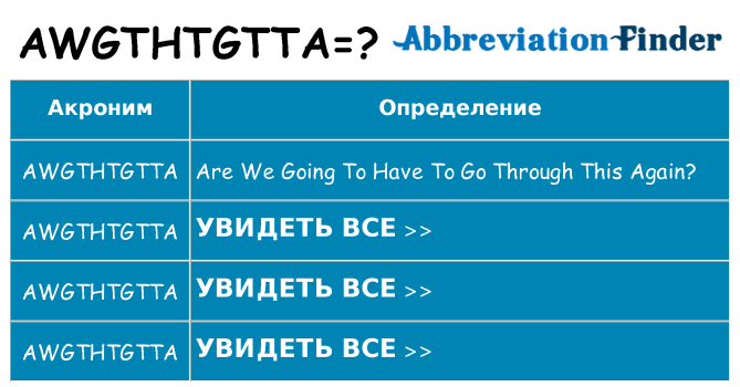 Что означает аббревиатура awgthtgtta