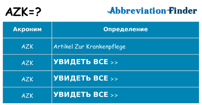 Что означает аббревиатура azk