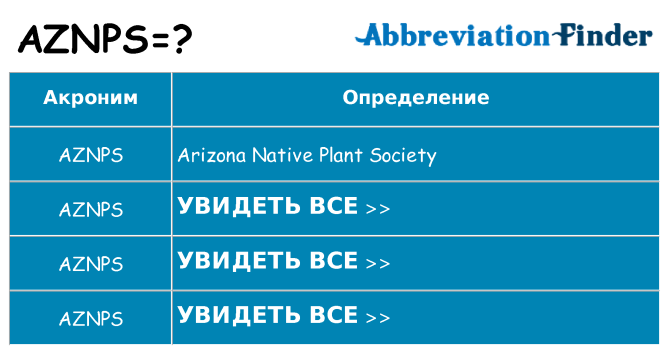 Что означает аббревиатура aznps