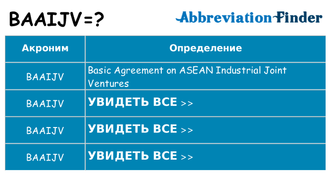 Что означает аббревиатура baaijv