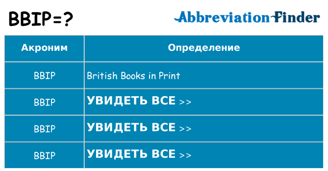 Что означает аббревиатура bbip