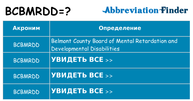 Что означает аббревиатура bcbmrdd