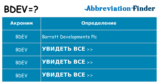 Что означает аббревиатура bdev